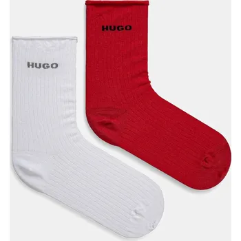 Ponožky HUGO 2P QS FINE RIB CC W 2-pack 50502080 červená 33X, vel. 35-38