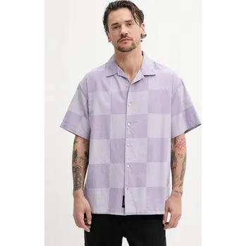 Pánská košile Bavlněná košile Vans VN000M18E571 fialová 04X, vel. M