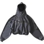 Pánská mikina s kapucí a nápisem Jednobarevná mikina z bavlny a polyesteru v různých barvách Stylová mikina pro moderní muže šedá M