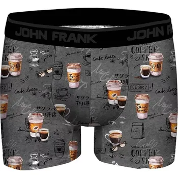 Boxerky Pánské boxerky John Frank JFBD372 coffee velikost XXL-58/60