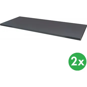 Kancelářská sestava Přídavná police k policovým skříním METAL, 950 x 400 mm, tmavě šedá, 2 ks