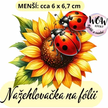 Nažehlovačky na fólii Nažehlovačka na fólii, SLUNEČNICE S BERUŠKAMI, 1 kus Zvolte VELIKOST motivu ZDE:: Menší