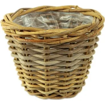 Květináč Obal na květináč pr.21x16cm, s igelit. výplní, šedá, FSC 100%|Ego Dekor Indonesian Ratan