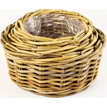 Obal na květináč s igelitovou výplní, pr.31x15|27x12|22x10cm, šedá, (balení obsahuje 3 kusy!)|Ego Dekor Indonesian Ratan