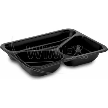 Jednorázové nádobí Menu mísa (PP) 3dílná černá 227 x 178 x 40 mm 980ml [50 ks]