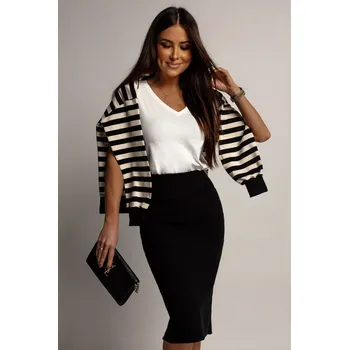 Dámská sukně OFF PINK sukně 2 s pruhy - šalvěj, M (Dlouhá žebrovaná bavlněná sukně)