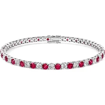 Náramek Tenisový náramek s lab-grown rubíny a diamanty Vekic