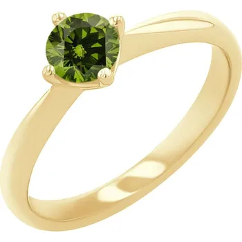 Prsten Zásnubní prsten se zeleným diamantem Mahiya