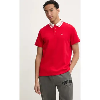 Polo tričko Tommy Jeans červená barva, DM0DM20225 33X, vel. XL