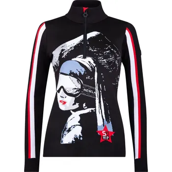 NEWLAND N4 6798 OSLO LADY T-NECK BLACK/WHITE Velikost: M WOMEN’S HALF ZIP SWEATER