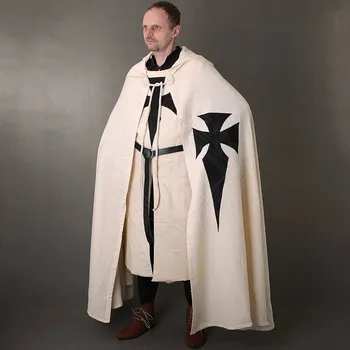 Karnevalový kostým Lord of Battles Plášť křižáckého rytíře s kapucí, 13. století