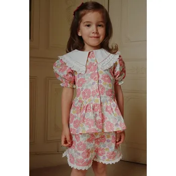 Chlapecké kraťasy Dětské bavlněné šortky Konges Sløjd COEUR SHORTS GOTS KS102851 růžová 30X, vel. 98