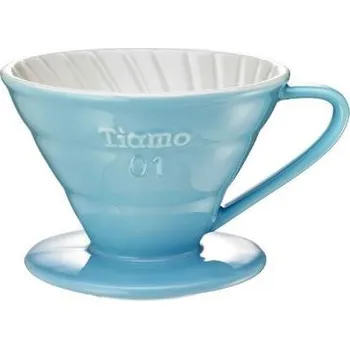 Moka konvice Tiamo dripper na kávu V01 modrý