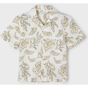 Chlapecká košile Dětská bavlněná košile Mayoral 3114.5E.Mini.PPYA béžová 12X, vel. 104