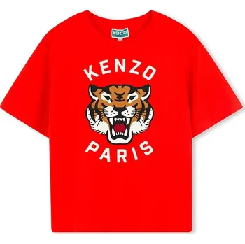 Chlapecké tričko Dětské bavlněné tričko Kenzo Kids červená barva, s potiskem, K61137 K61137.86.108 33X, vel. 86
