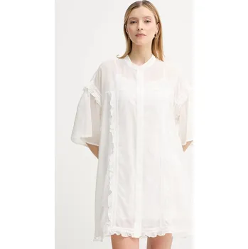 Dámské šaty Šaty s příměsí hedvábí ISABELLE BLANCHE IS25SS.A078.T018 bílá 00X, vel. L