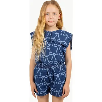Dámská halenka Dětská džínová halenka Tinycottons BOWS BLOUSE SS25.233 modrá 95X, vel. 104