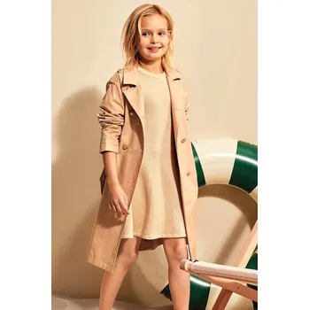 Dámský kabát Dětský trenčkot Michael Kors růžová barva, R30289 03X, vel. 156