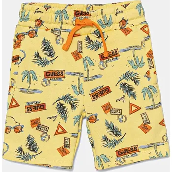 Chlapecké kraťasy Dětské bavlněné šortky Guess N5GD05.KA6R4.PPYA žlutá 11X, vel. 113-118