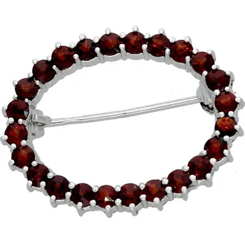 Brož Goldstore Nádherná stříbrná brož osazená granáty Varianta: stříbrná brož