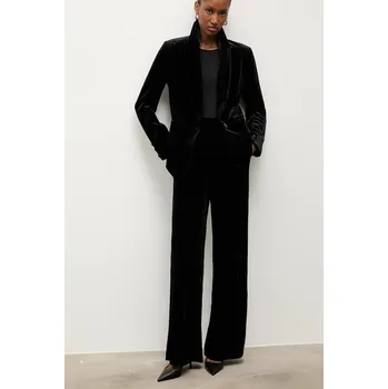 Dámské kalhoty Velurové kalhoty Answear.LAB dámské, černá barva, široké, high waist 3080 99X, vel. M