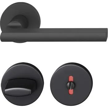 Stavební výplň FSB dveřní kování 12 1035 ASL, klika-klika, rozeta, WC DIN, černá mat