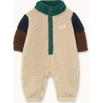 Kojenecký overall Kojenecký overal Tinycottons COLOR BLOCK POLAR SHERPA ONE-PIECE zelená barva, AW25-361 AW25.361 79X, vel. 80