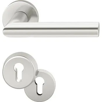Dveřní kování FSB vchodová sada klika-klika 12 1076, hliník stříbrný eloxovaný