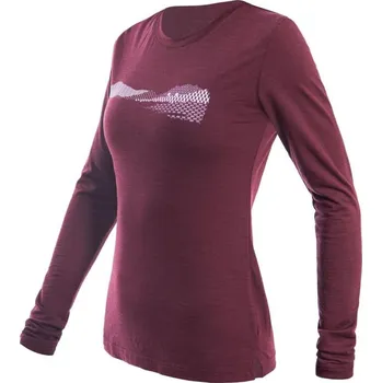 Dámské oblečení Triko Sensor Merino Air PT Hills dámské dlouhý portská červená L