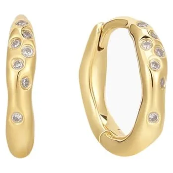 Náušnice Nepravidelné kruhové náušnice ze stříbra se zirkony Fabiola