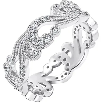 Šperk Platinový prsten s vintage diamantovými liniemi Christine