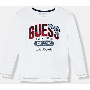 Dětská móda Dětské bavlněné tričko s dlouhým rukávem Guess N5BI06.I3Z14.9BYA bílá 00X, vel. 118-122