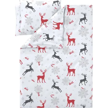 Povlečení LIVARNO® Fleecové ložní povlečení jeleni bílá 220 x 240, 70 x 90 cm