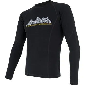Pánské tričko Triko Sensor Merino Double Face Adventure- pánské dl. rukáv čern