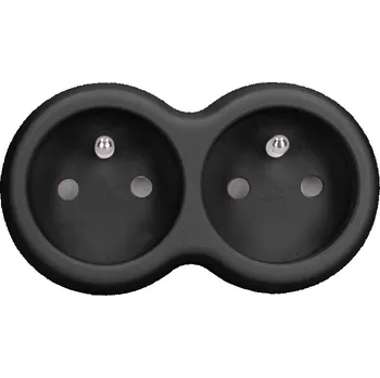 vypínač a zásuvka Solight Rozbočovací zásuvka 2x zásuvka, max. 3680W černá