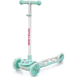 Meteor Dětská tříkolová koloběžka MTR Funny s LED koly, mintová