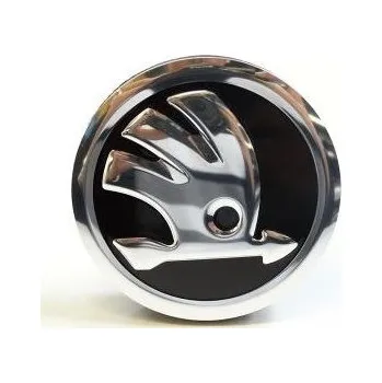 Poklice na kolo Krytky kol, pokličky na kola ŠKODA 60mm černá chrom