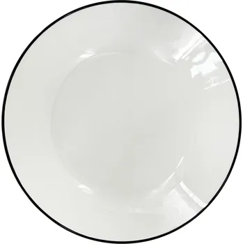 Talíř by inspire Hluboký porcelánový talíř Linea Black, ø 20,5 cm, černá linka