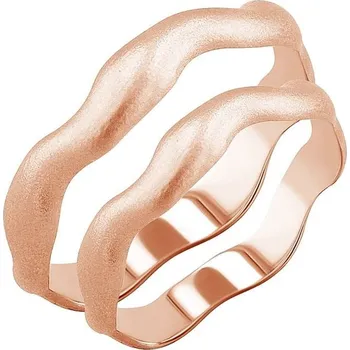 Prsten Matné vlnité snubní prsteny ze zlata Keller