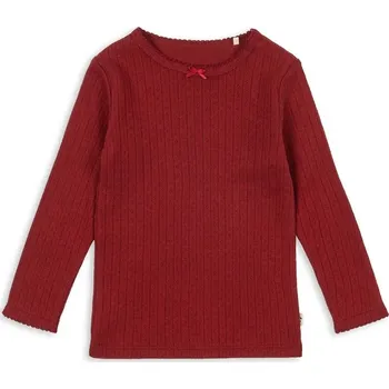 Chlapecké tričko Dětské bavlněné tričko s dlouhým rukávem Konges Sløjd MINNIE BLOUSE GOTS KS104372.9BYA červená 33X, vel. 92