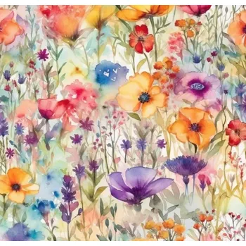 Úplet, Akvarelová letní louka (E) (Top kvalitní úplet Bella digitisk)