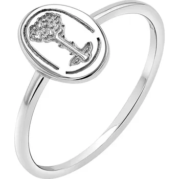 Prsten Stříbrný oválný prsten s gravírem růže Malý princ