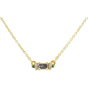 Náhrdelník Náhrdelník se salt and pepper diamantem, smaragdy a moissanity Matilda