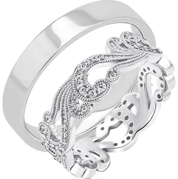 Šperk Vintage eternity prsten s lab-grown diamanty a pánský plochý prsten Christine