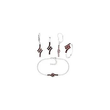 Souprava šperků Stříbrná souprava Vlnky s přírodními kameny
