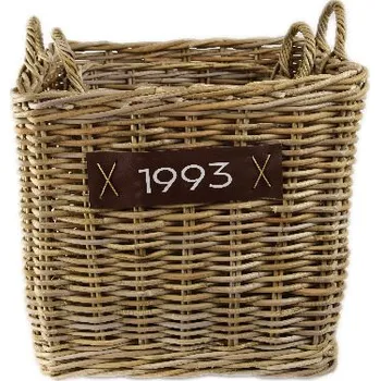 Koš na dřevo na kolečkách, 52x55x50/40x38cm, (balení obsahuje 2 kusy!), FSC 100%|Ego Dekor Indonesian Ratan