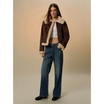 Dámský kabát Bunda s límečkem - XL - House - hnědý - 556EW-88X