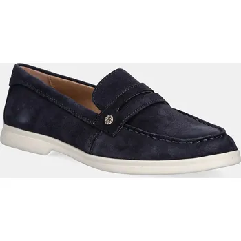 Dámské mokasíny Semišové mokasíny Geox D XAND 3 dámské, tmavomodrá barva, na plochém podpatku, D550ZD 00022 C4002 D550ZD.00022.C4002 59X, EUR 36