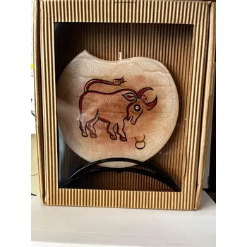 Svíčka Plochá svíčka ve stojánku - býk (Česká svíčka se znamením býk)