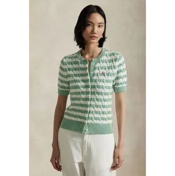 Dámský svetr Bavlněný kardigan Polo Ralph Lauren dámský, zelená barva, 211965757 07X, vel. XS